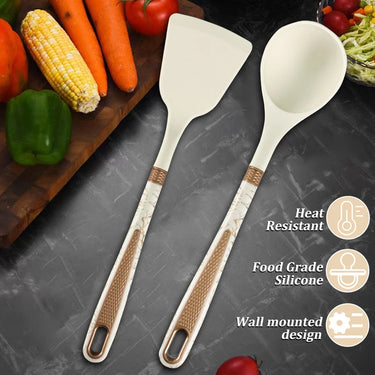 16PCS Stainless Steel Kitchen Knife; Silicone Kitchenware Set