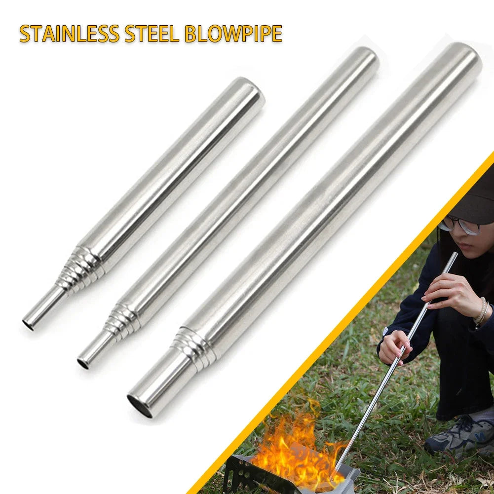 Stainless Steel Collapsible Blowpipe – Portable Air Blow Stick for Campfire, Hiking & Bushcraft | Bentalia Home