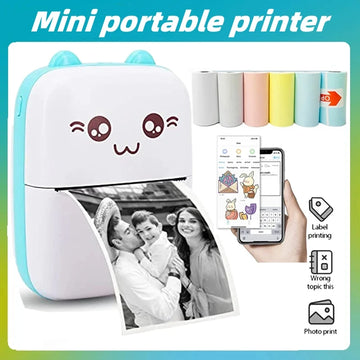 Portable Mini Cat Thermal Printer - 58mm Bluetooth Wireless Photo & Label Printer | Bentalia Home