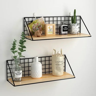 Wall Mounted Shelves Without Drilling Wood Hanging Shelf for Living Room Bedroom Storage Basket Wall Decoration Rack Organizers