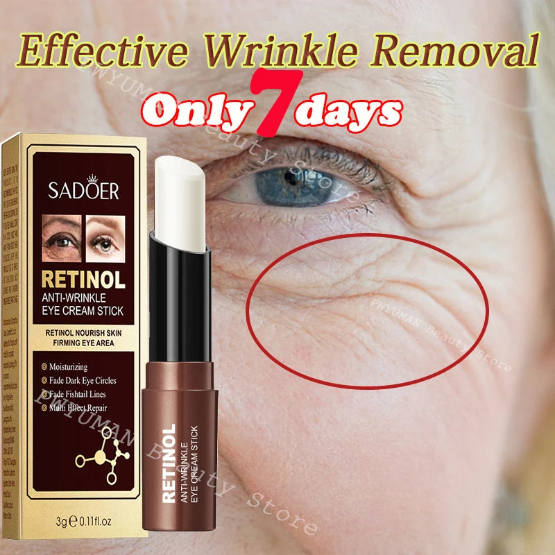 Retinol eye cream stick, anti-wrinkle cream, Korean cosmetics, dark circle remover, under-eye puffiness, anti-aging skincare, moisturizing eye care, fine line reduction, compact eye cream, rejuvenating eye stick | Bentalia Home