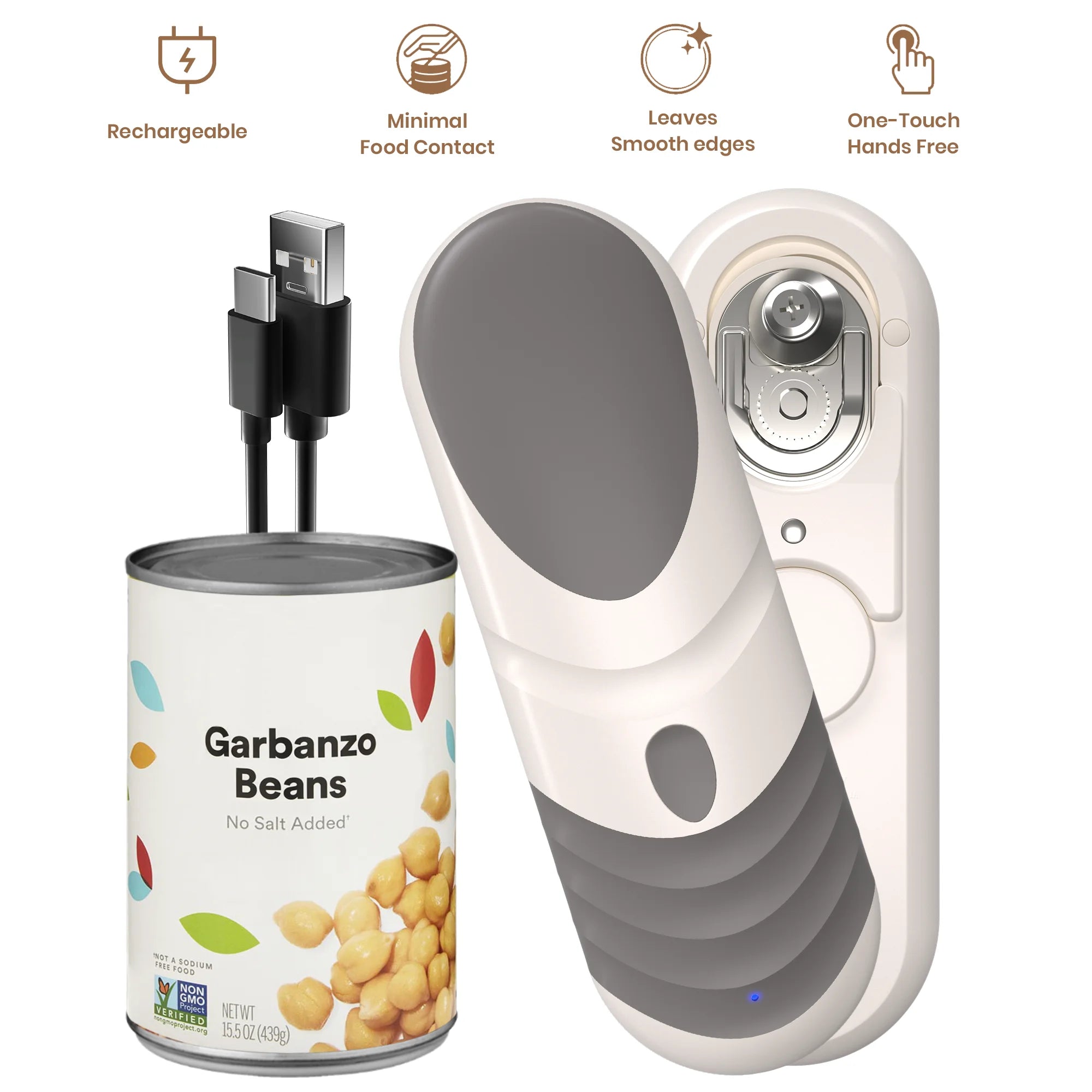 Rechargeable Automatic Can Opener with Magnetic Lid Lifter – Ideal for Elderly & Arthritis Relief | Bentalia Home