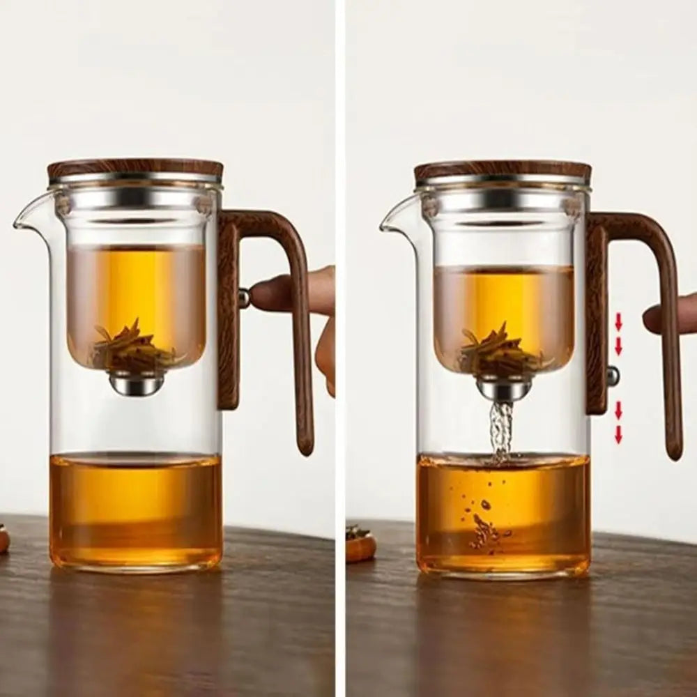 Small Waist Glass Teapot with Magnetic Filtration, 801-900ml Automatic Tea Separation Pot | Bentalia Home