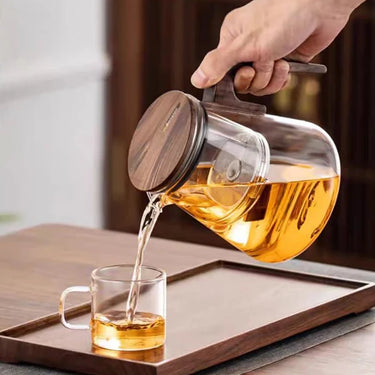 Bonston Heat-Resistant Glass Teapot with Magnetic Switch, 27oz (801-900ml)