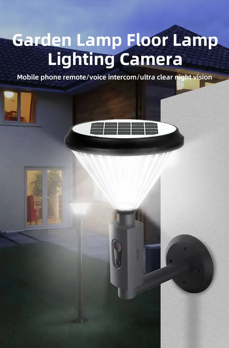 2MP 1080P Solar-Powered Floodlight IP Camera - Wireless Outdoor Security CCTV with Bluetooth, Night Vision & Motion Detection | Bentalia Home