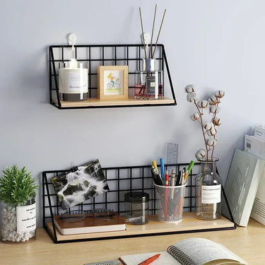 Wall Mounted Shelves Without Drilling Wood Hanging Shelf for Living Room Bedroom Storage Basket Wall Decoration Rack Organizers