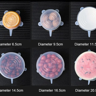 6-Piece Silicone Stretch Bowl Covers, Fresh-Keeping Lids
