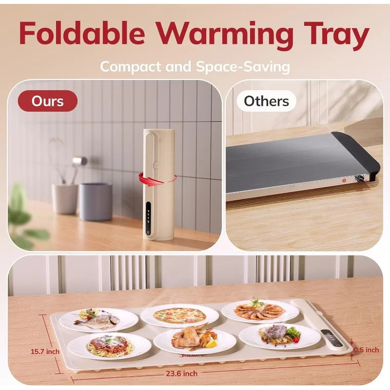 PDQ Electric Warming Tray with Adjustable Temperature, Foldable Food Warmer for Parties | Bentalia Home