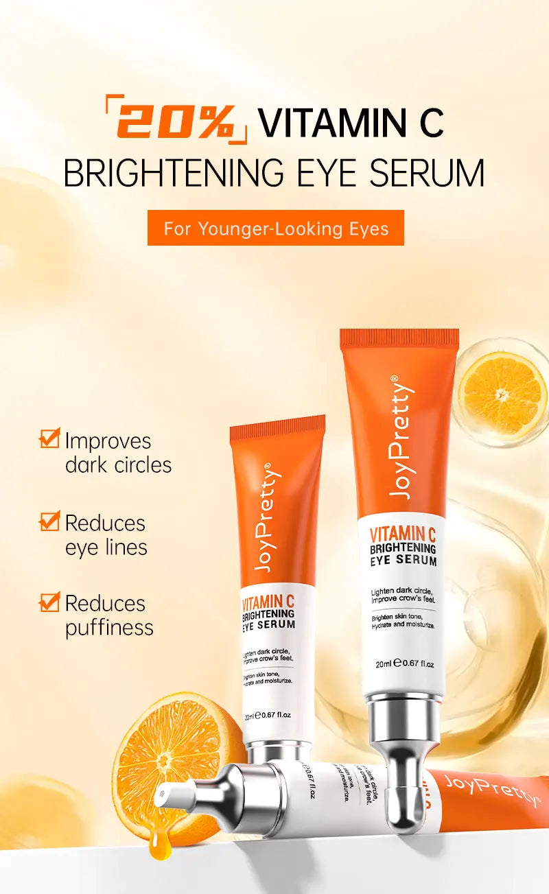 JoyPretty Vitamin C Eye Cream – Anti-Dark Circles, Wrinkle Removal, Anti-Puffiness & Moisturizing | Bentalia Home