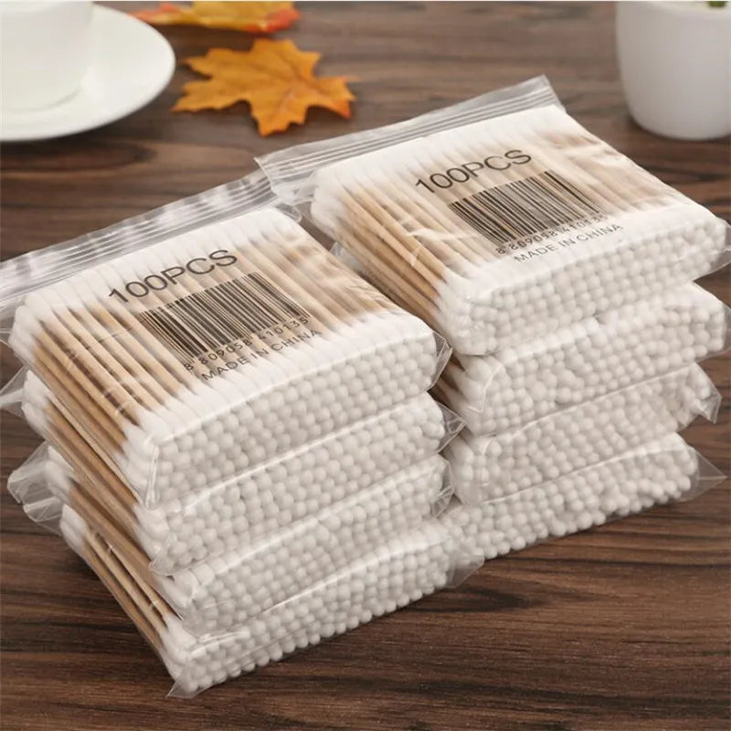 500pcs Double-Headed Cotton Swabs – Makeup, Nose, Ears Cleaning Health Care Tools | Bentalia Home