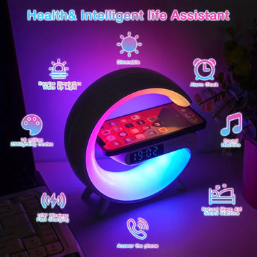 5-in-1 Wireless Charger Table Lamp with Bluetooth Speaker | Bentalia Homes
