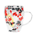 Double-Walled Glass Coffee Mug – 350ml Heat-Resistant Aesthetic Flower Cup | Bentalia Home