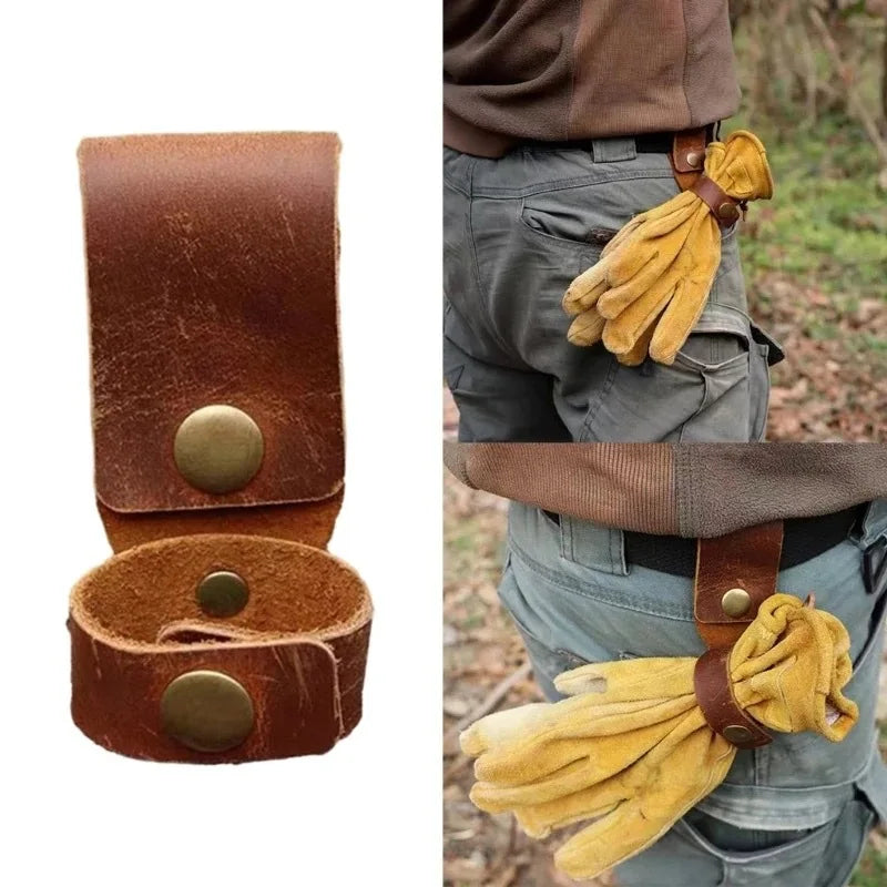 Outdoor Camping Waist Storage Clip - Leather Buckle Key & Glove Hook for Work & Hiking Gadgets | Bentalia Home