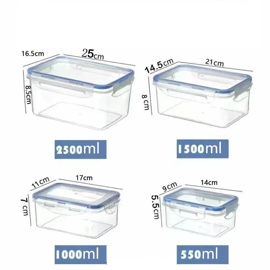 Sealed Rectangular Refrigerator Storage Box with Lid, Plastic Crisper & Microwave Lunch Box | Bentalia Home