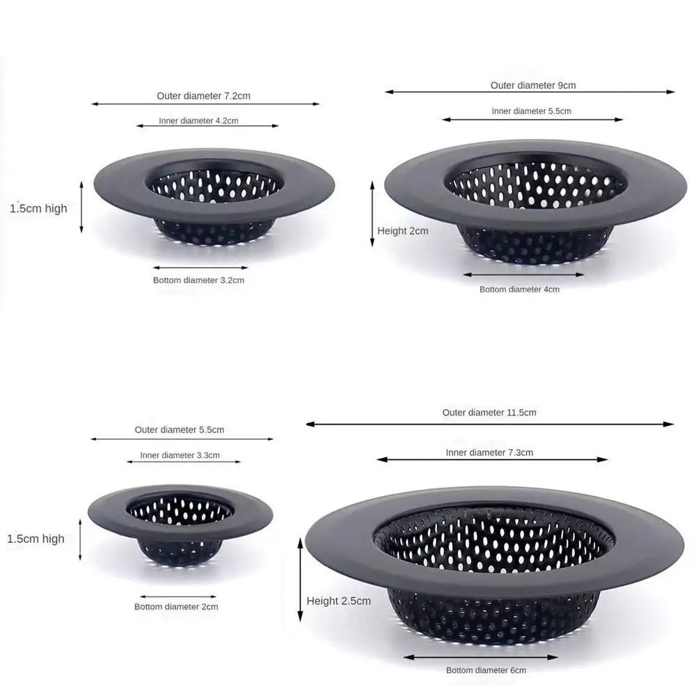 Black Stainless Steel Sink Strainer - Anti-Clog Mesh Drain Filter with Handle for Kitchen & Bathroom | Bentalia Home