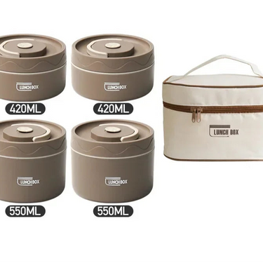 Lunch/Snack Box for Stackable, stainless steel liner 4-Tier Bento Box