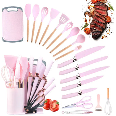 20pcs Silicone Kitchen Knives; Cooking Utensils Set