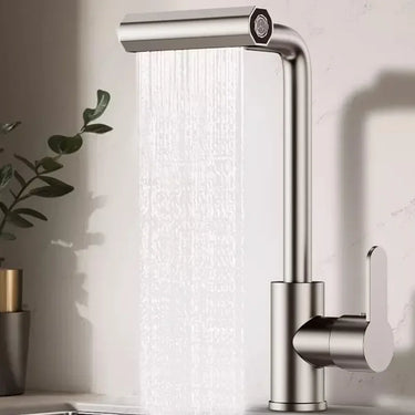4 Modes Waterfall Kitchen Faucet - Universal 360°Rotating Swing Arm - Stainless Steel Hot/Cold Deck Mounted