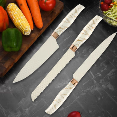 16PCS Stainless Steel Kitchen Knife; Silicone Kitchenware Set
