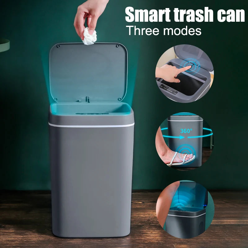 16L Smart Trash Can with Automatic Sensor, Electric Waterproof Waste Bin for Kitchen & Bathroom | Bentalia Home