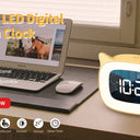 FM Radio LED Digital Alarm Clock with 180° Projection, Snooze, and USB Charging | Bentalia Home