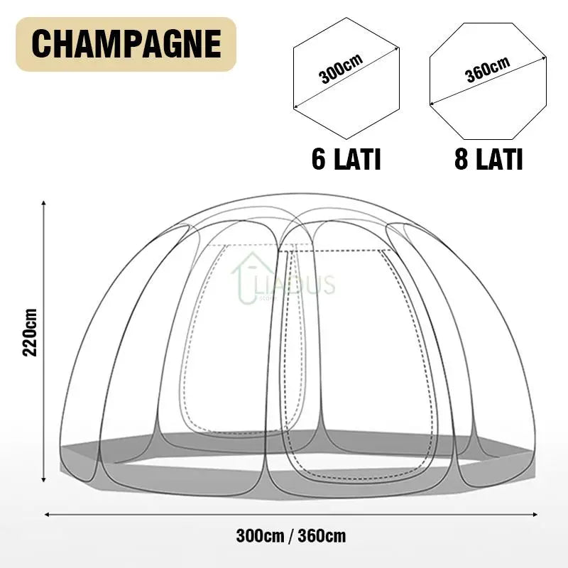 Camping Tent 4-8 Person Transparent Folding Spherical Tent – Windproof, Rainproof, Quick Opening Outdoor Tent | Bentalia Home