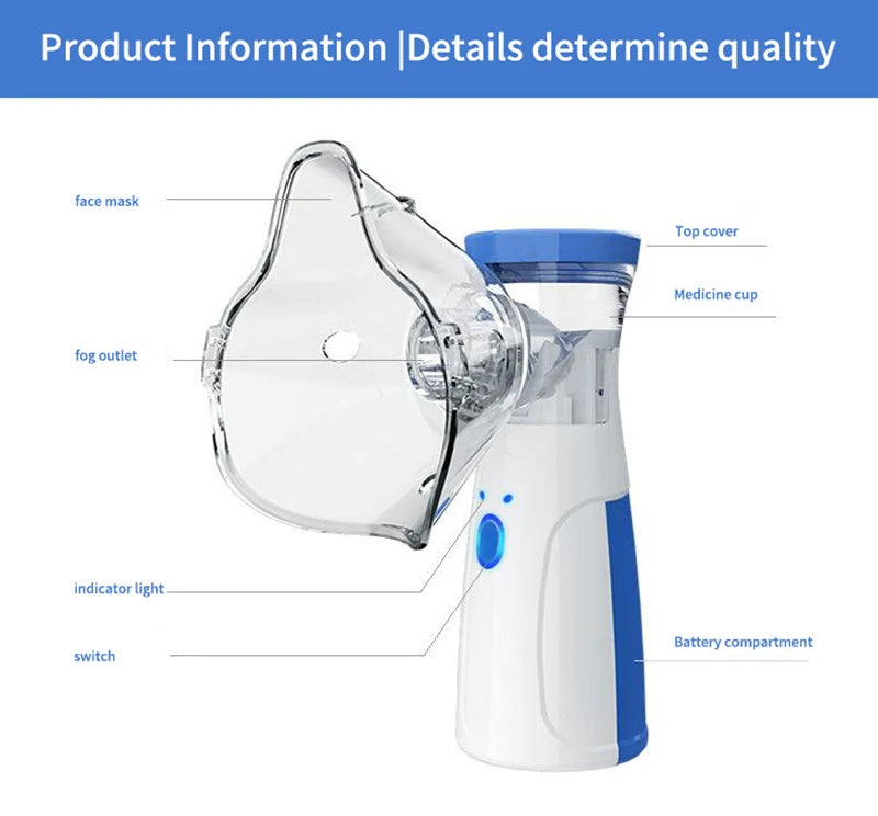 Portable Handheld USB Medical Nebulizer – Compact & Adjustable for Adults & Children | Bentalia Home