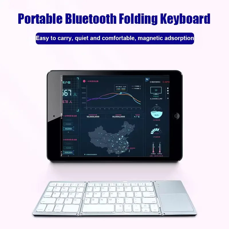 Folding Bluetooth Keyboard with Touchpad – Mini Wireless Keyboard for iOS, Android, Windows | Bentalia Home