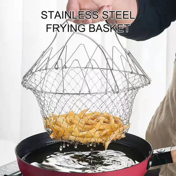 Stainless Steel Foldable Fryer Basket, Multifunctional French Fry Strainer & Durable Kitchen Appliance | Bentalia Home