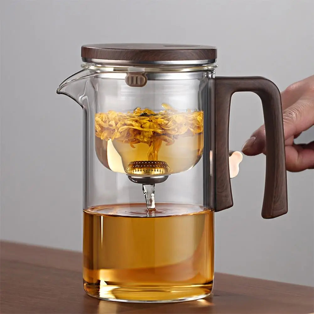 Small Waist Glass Teapot with Magnetic Filtration, 801-900ml Automatic Tea Separation Pot | Bentalia Home