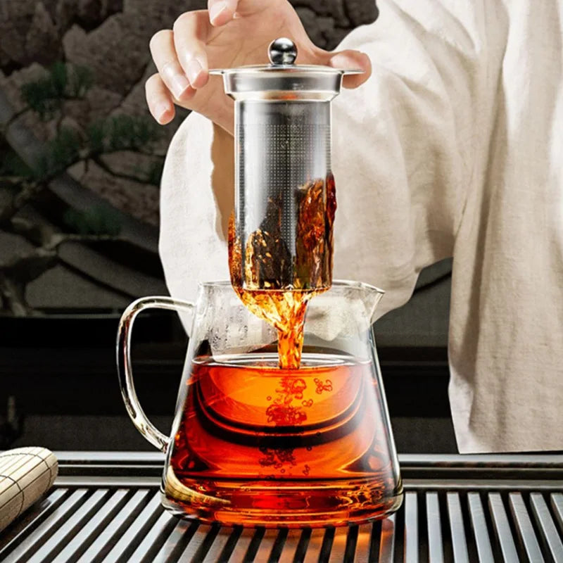 Heat-Resistant Glass Teapot with Stainless Steel Infuser, 401-500ml Kung Fu Teaware | Bentalia Home