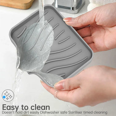 Silicone Self Draining Soap Dishes Anti-slip Sink Tray Kitchen Bathroom Drain Soap Box Washing Table Soap Tray Soap Rack Holder