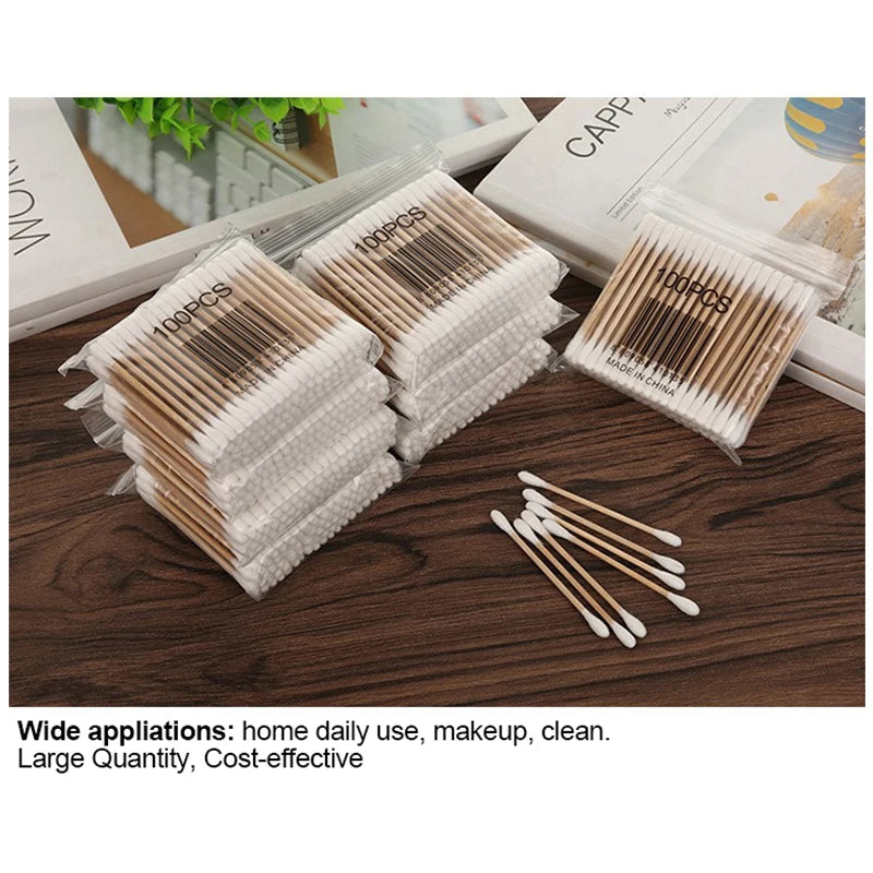 500pcs Double-Headed Cotton Swabs – Makeup, Nose, Ears Cleaning Health Care Tools | Bentalia Home