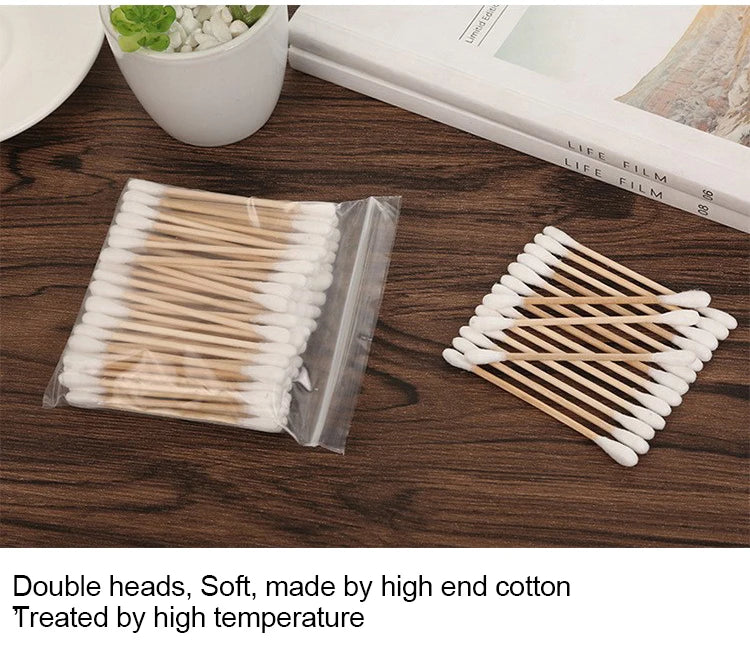 500pcs Double-Headed Cotton Swabs – Makeup, Nose, Ears Cleaning Health Care Tools | Bentalia Home