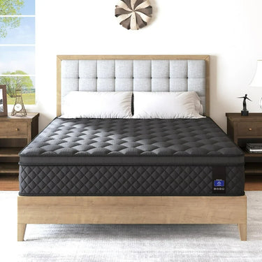Queen Mattress, 14 Inch Hybrid Mattress – Euro Top, Medium Firm