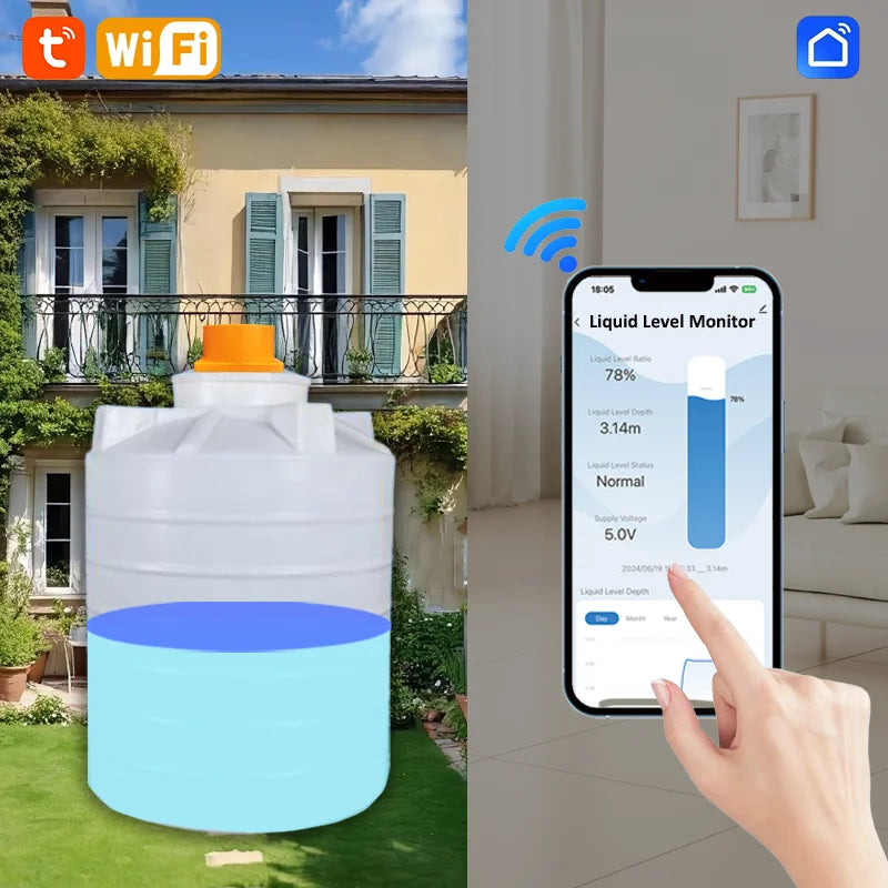 ME201W Smartlife Tuya Water Usage Meter - WiFi Remote Fluid Level Monitor | Bentalia Home