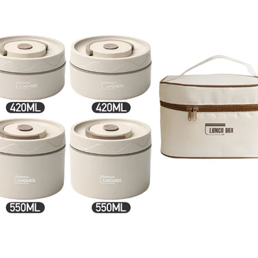 Lunch/Snack Box for Stackable, stainless steel liner 4-Tier Bento Box