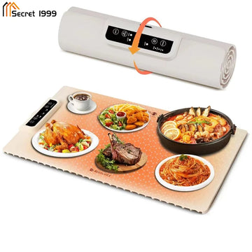 Portable Electric Heating Tray, Roll-Up Silicone Food Warmer with Timer & 3 Temperature Settings | Bentalia Home