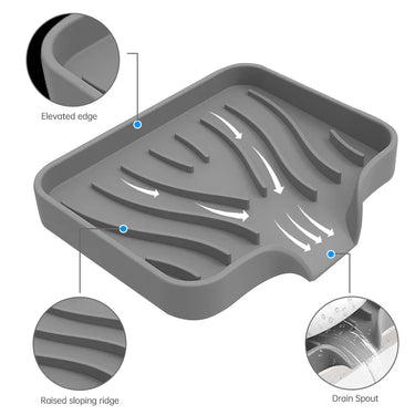 Silicone Self Draining Soap Dishes Anti-slip Sink Tray Kitchen Bathroom Drain Soap Box Washing Table Soap Tray Soap Rack Holder
