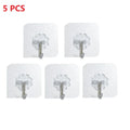 1-10PCS Transparent Self-Adhesive Stainless Steel Hooks - Strong Key Storage Hangers for Kitchen, Bathroom, Door, or Wall | Bentalia Home