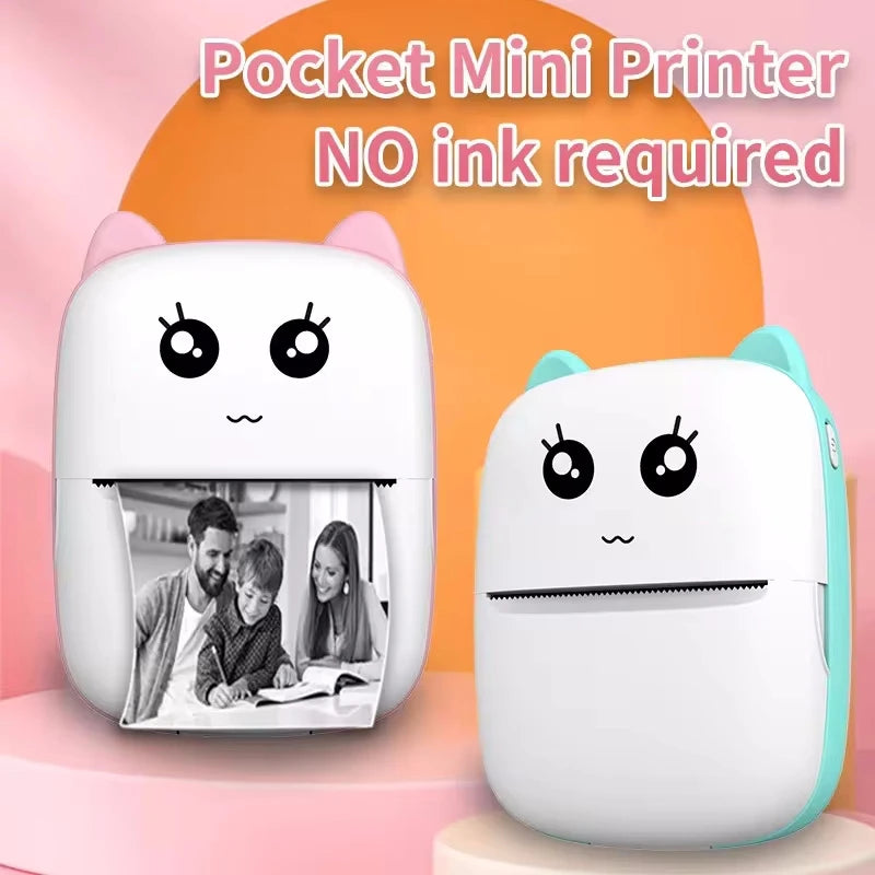 Portable Mini Cat Thermal Printer - 58mm Bluetooth Wireless Photo & Label Printer | Bentalia Home