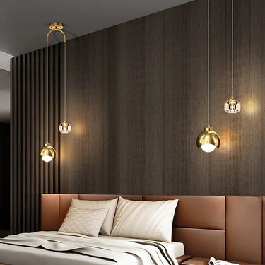 Modern LED Pendant Light for Bedroom/Bedside Hanging Lamp Crystal Lustre Chandelier Dining Table Decoration Nordic Pendant Lamp