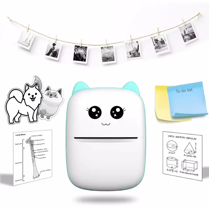 Portable Mini Cat Thermal Printer - 58mm Bluetooth Wireless Photo & Label Printer | Bentalia Home