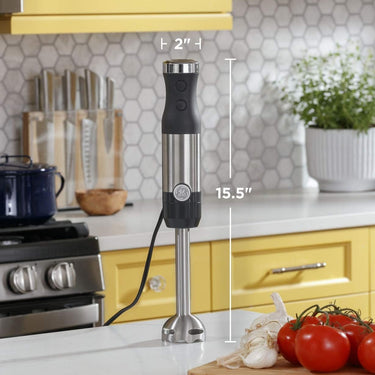 Ultimate Immersion Blender for Versatile Kitchen Use - Ideal for Smoothies, Baby Food, and More! Features Whisk, Blending Jar, 2-Speed Settings, and 500 Watts of Power.