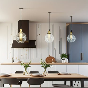 Modern Spherical Glass Chandelier – Commercial Grade Ceiling Light for Dining Rooms, Kitchens & Offices