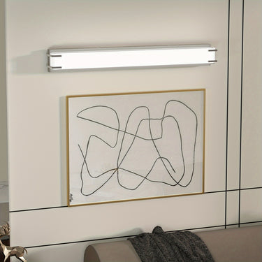 32" Bathroom Vanity Light – Brushed Nickel with Milky White Glass Shade (4000K Daylight)