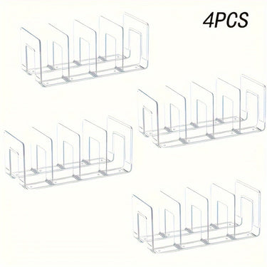 4-Tier Clear Acrylic Organizer for Purses, Handbags & Books - Multi-Purpose Desktop Storage Rack with 4 Sections Utility Racks