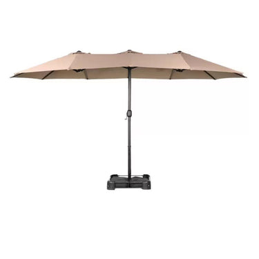 Villa Garden Outdoor Sun Umbrella - Large 455x265x245cm Manual Open, White, Durable Nylon Fabric | Bentalia Home