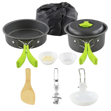Portable Camping Cooker Stove Set with High-Grade Alumina and Stainless Steel – 2-3 Person Cookware Kit | Bentalia Home