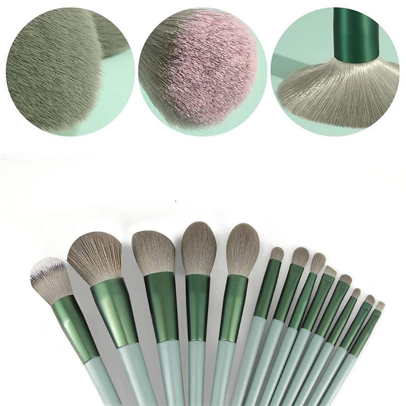 makeup brush set, 13-piece brush set, professional makeup brushes, soft fiber brushes, durable makeup brushes, foundation brush, eyeshadow brush, cosmetic tools | Bentalia Home